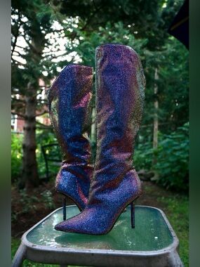 Aldo Iridescent Crystal Knee-High Stiletto Boots - Women